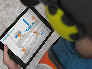 Locating airport ground support equipment with tablet